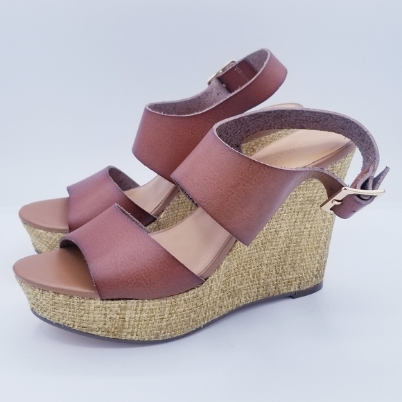 J. Crew Brown Slingback Wedges, size 6.5 - Picture 10 of 15